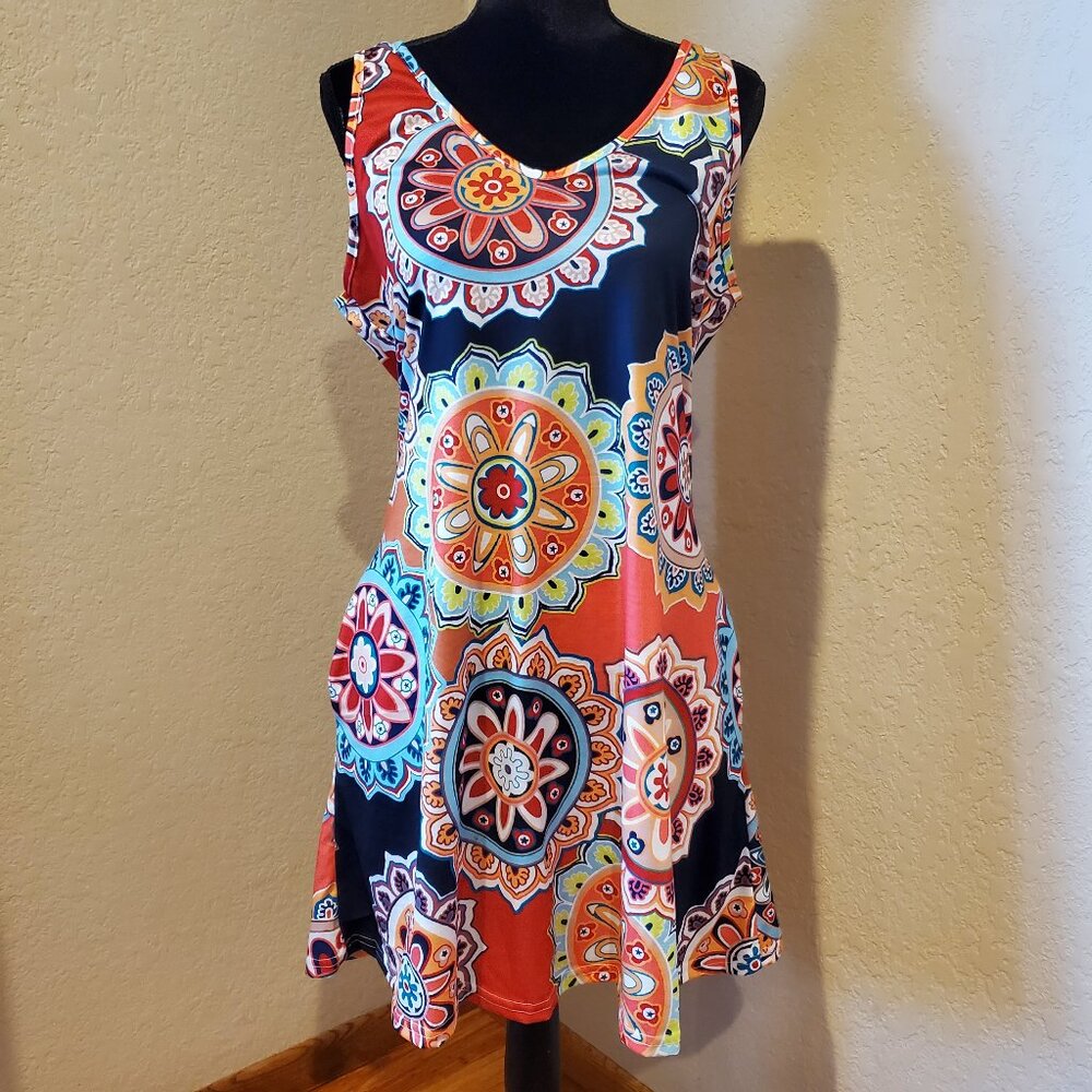 Camisa Mandela Printed Sleeveless Dress size XL